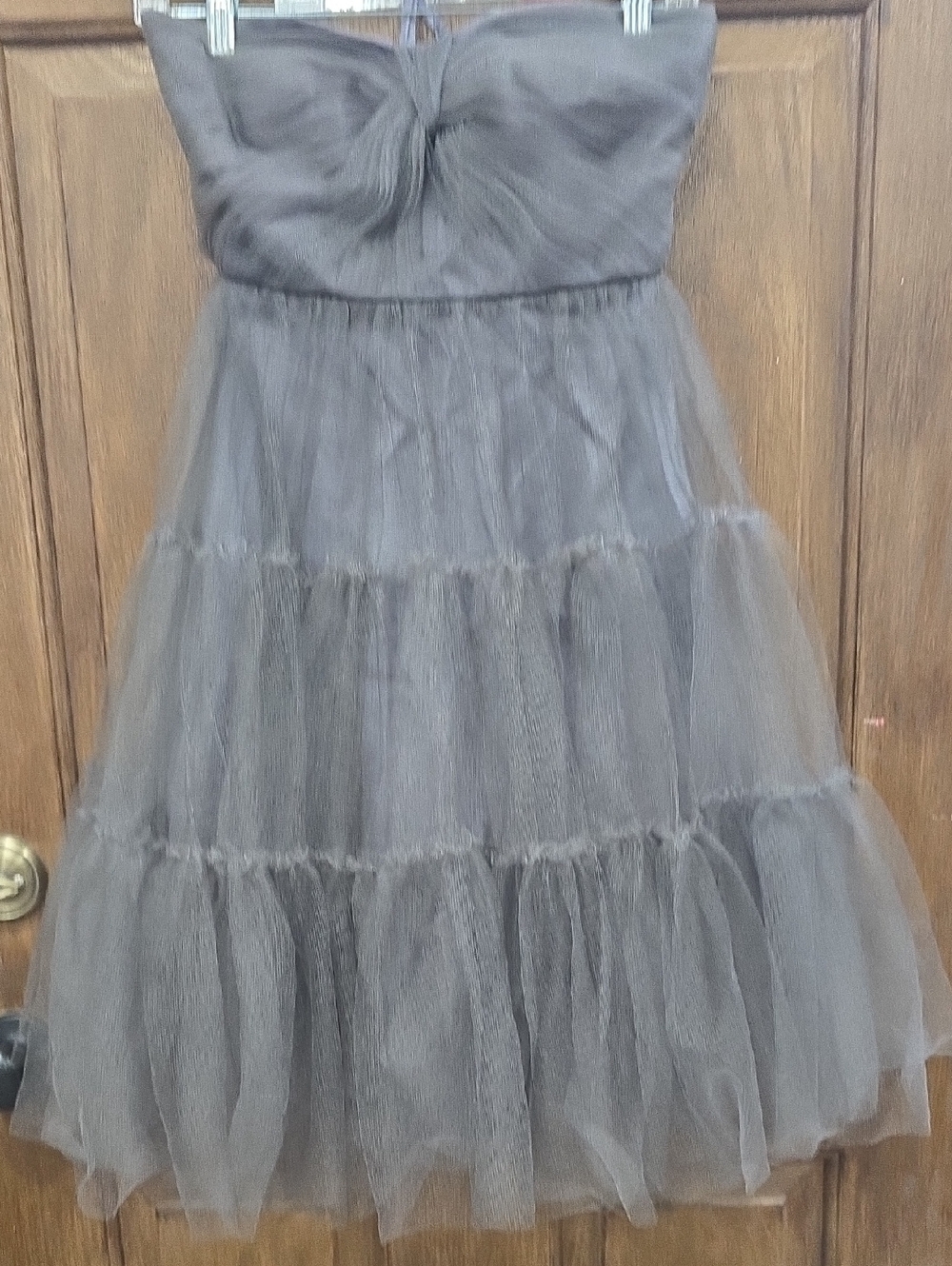 Va et Vien Strapless Gray/Purple Tulle Party Dress